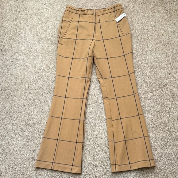 NWT By Anthropologie Wiley Windowpane High Rise Bootcut Trouser Pants Size 8 - Picture 2 of 10